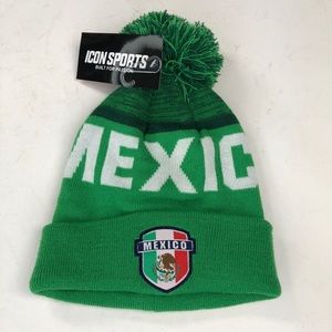 Icon Sports Mexico Flag Knit Youth Green Beanie